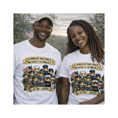 Land of the Free - Adult / Teen 250th Anniversary Patriotic Shirt