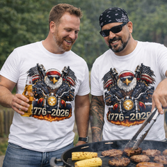 Patriotic Biker Eagle Shirt (Front Print)- 250th Anniversary Motorcycle T-Shirt