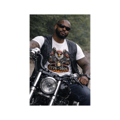 Patriotic Biker Eagle Shirt (Front Print)- 250th Anniversary Motorcycle T-Shirt