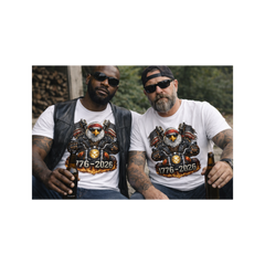 Patriotic Biker Eagle Shirt (Front Print)- 250th Anniversary Motorcycle T-Shirt