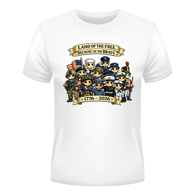 Land of the Free - Adult / Teen 250th Anniversary Patriotic Shirt