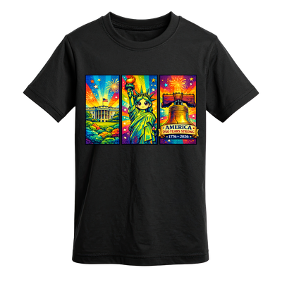 Colorful Americana Art Shirt - America 250 Years Strong Anniversary Shirt