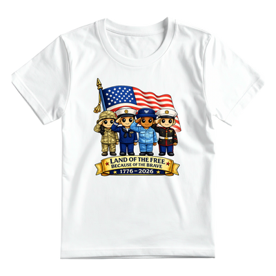 Land of the Free - Toddler 250th Anniversary Patriotic Shirt