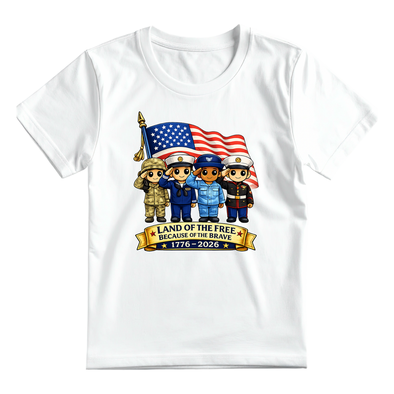 Land of the Free - Toddler 250th Anniversary Patriotic Shirt