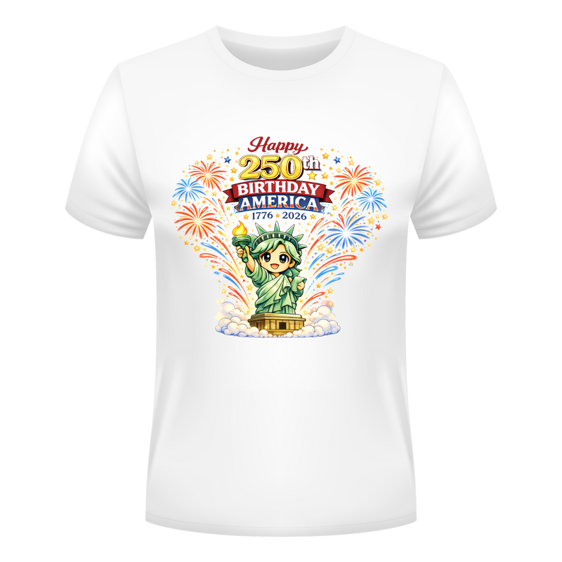 Happy 250th Birthday America - Adult / Teen Patriotic Celebration Shirt