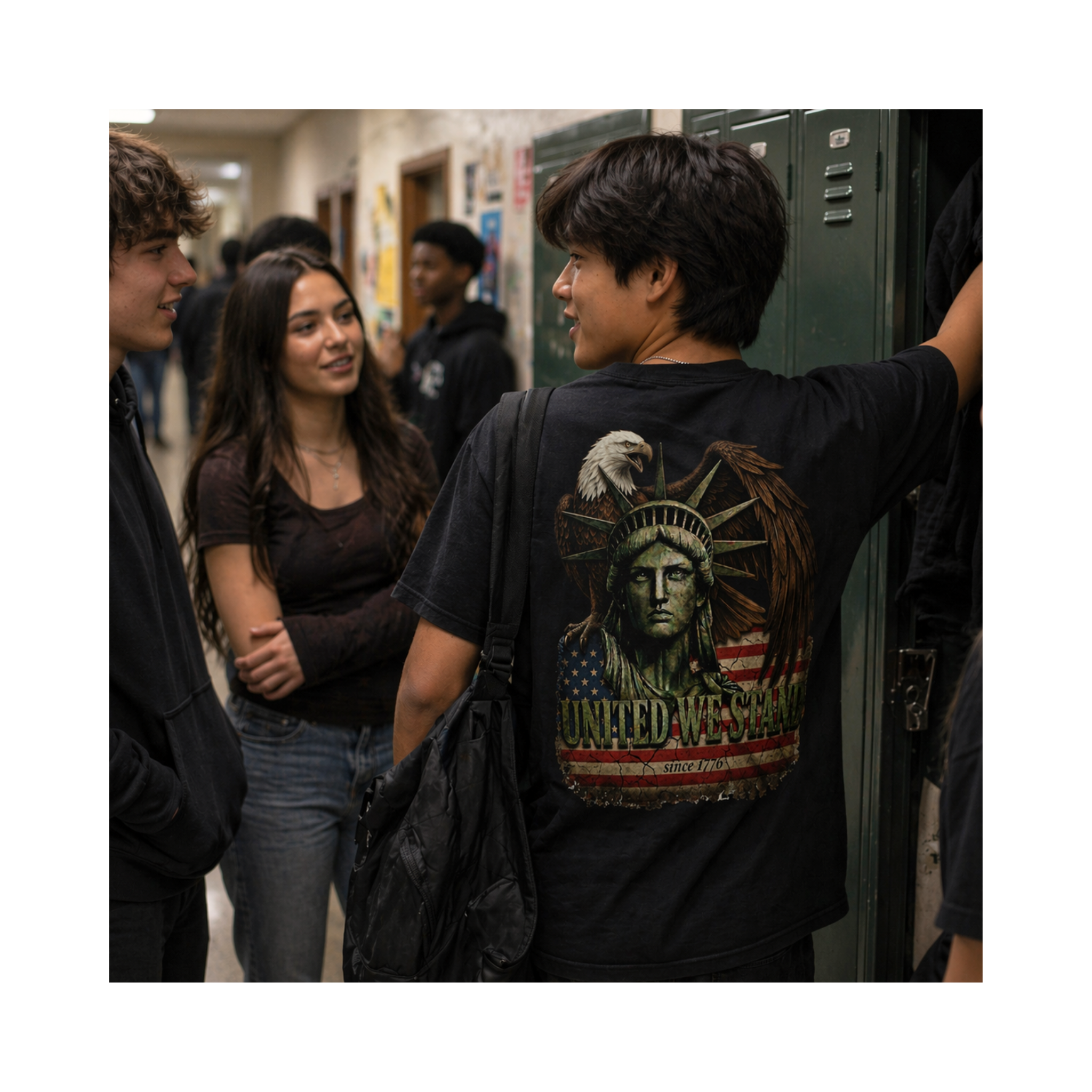 United We Stand (Back Print) Freedom Since 1776 Grunge Patriotic T-Shirt | Teen and Adult Unisex Shirt